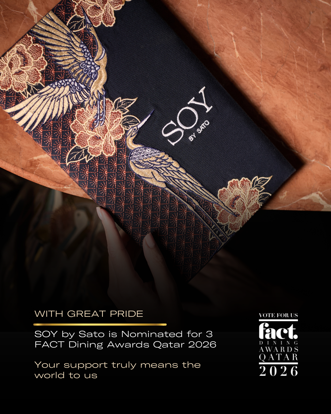 We’re Nominated! Help SOY by Sato Take Home the Win
